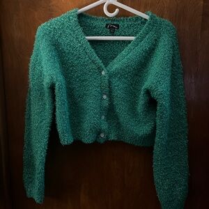 Art Class Emerald Textured Cardigan